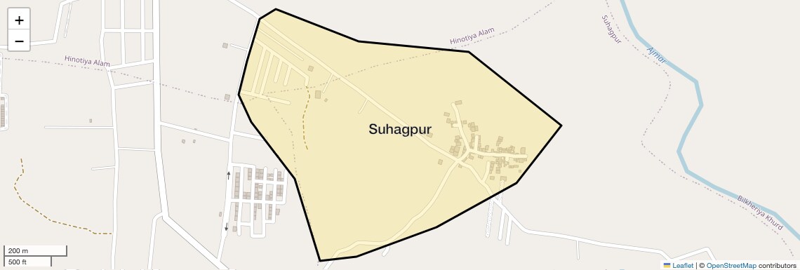 Location Map of Suhagpur, Bhopal