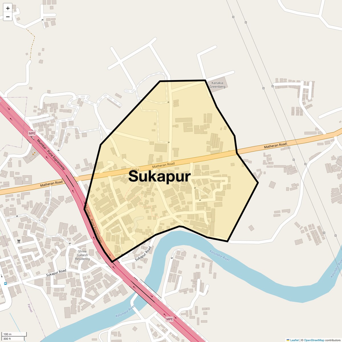 Location Map of Sukapur, Navi Mumbai
