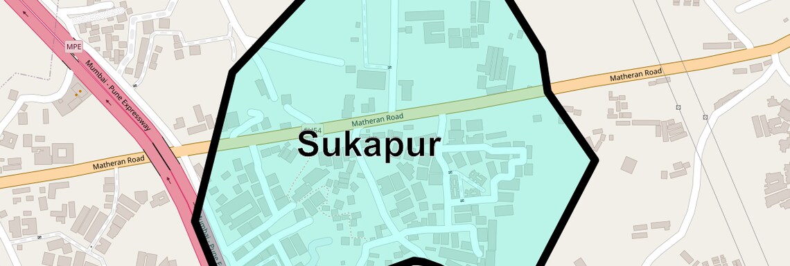 Location Map of Sukapur, Navi Mumbai