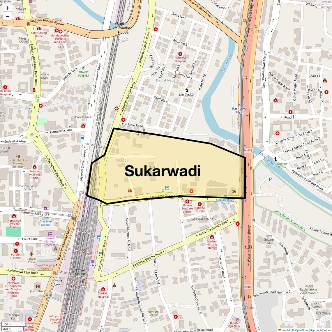 Location Map of Sukarwadi, Mumbai