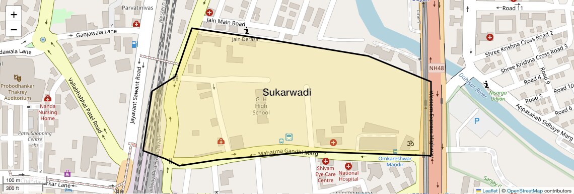Location Map of Sukarwadi, Mumbai