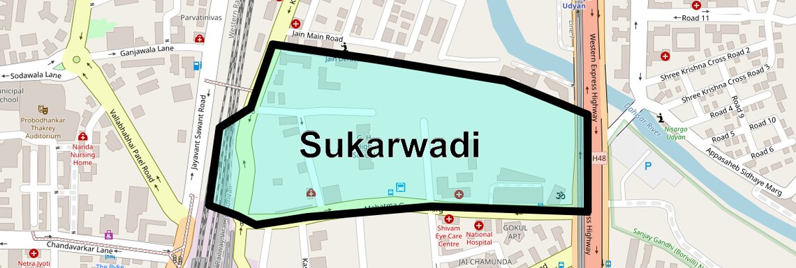 Location Map of Sukarwadi, Mumbai