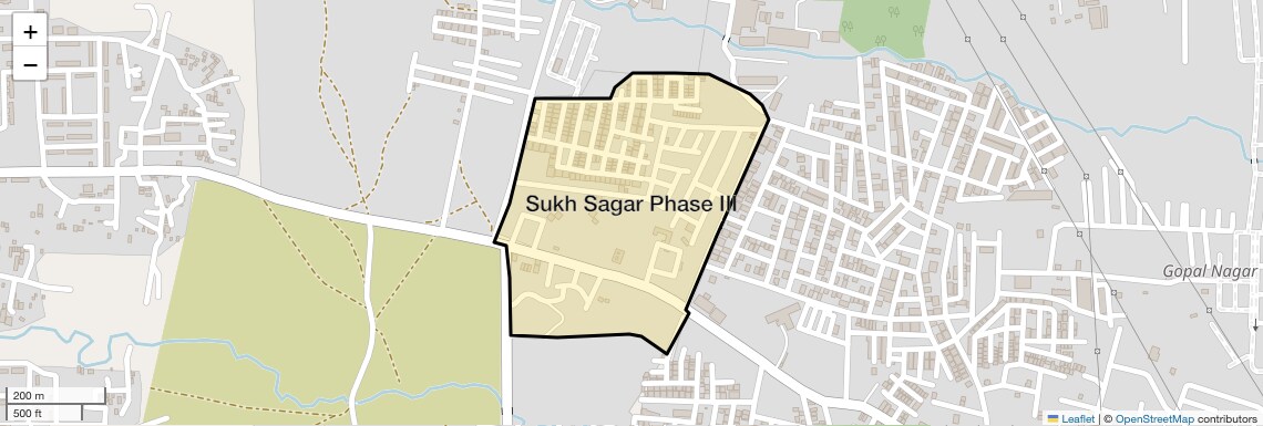 Location Map of Sukh Sagar Phase III, Bhopal