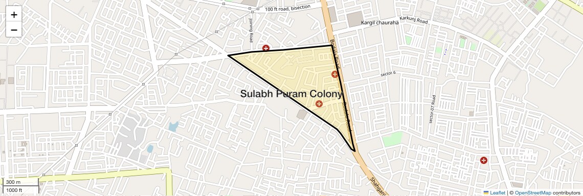 Location Map of Sulabh Puram colony, Agra