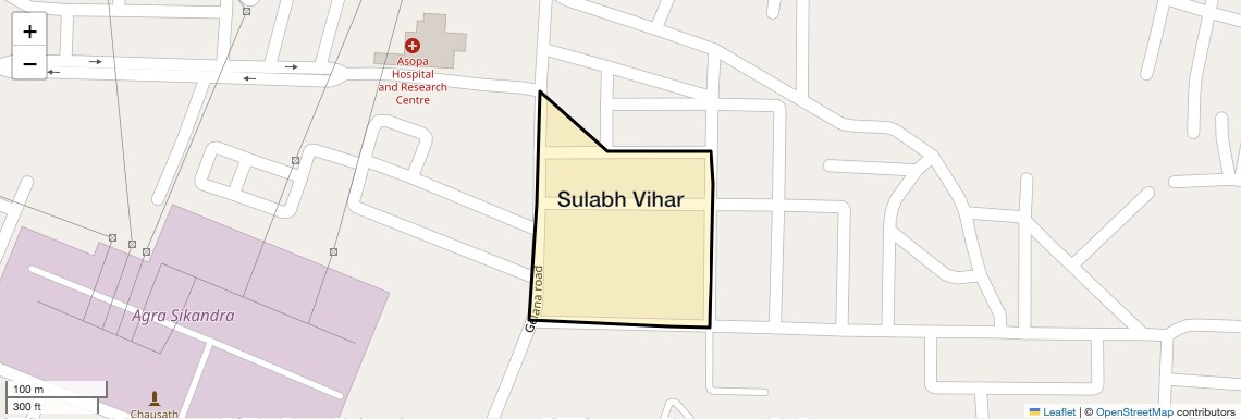 Location Map of Sulabh Vihar, Agra