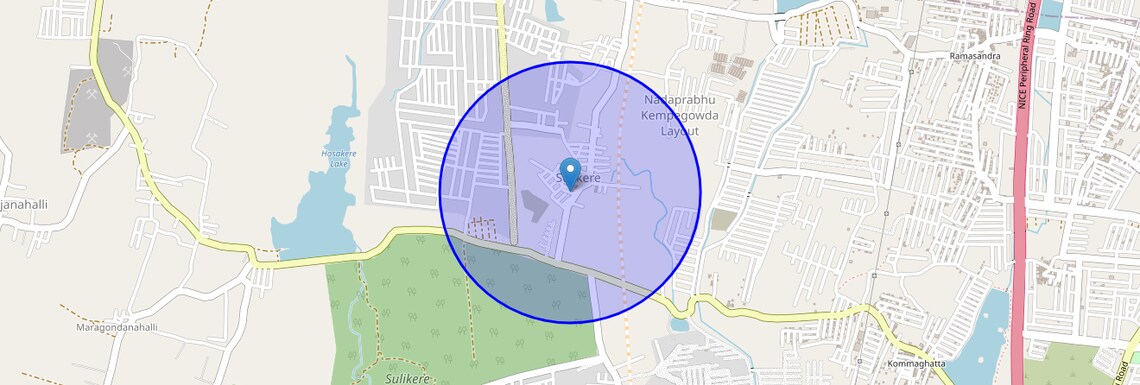 Location Map of Sulikere, Bangalore