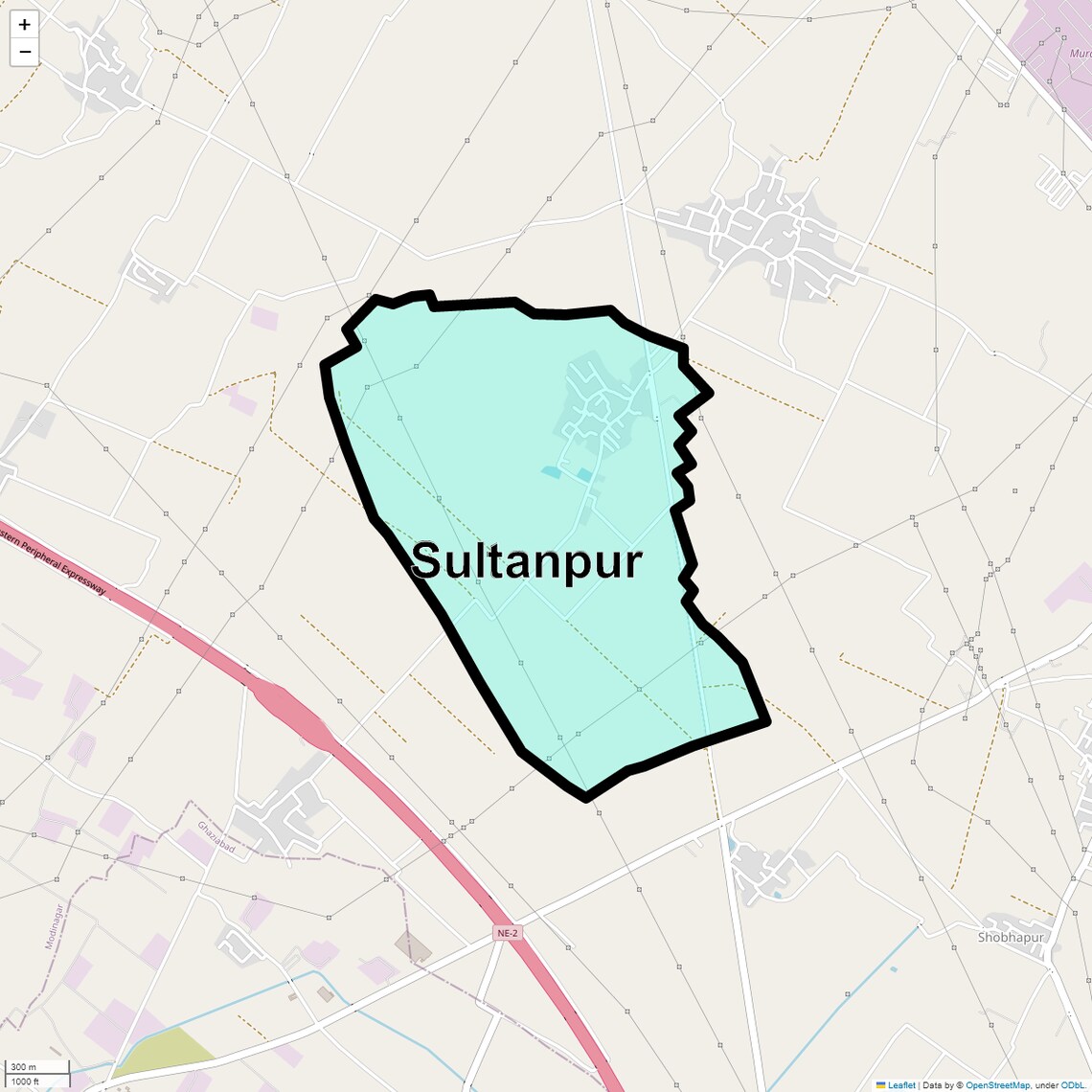 Location Map of Sultanpur, Ghaziabad