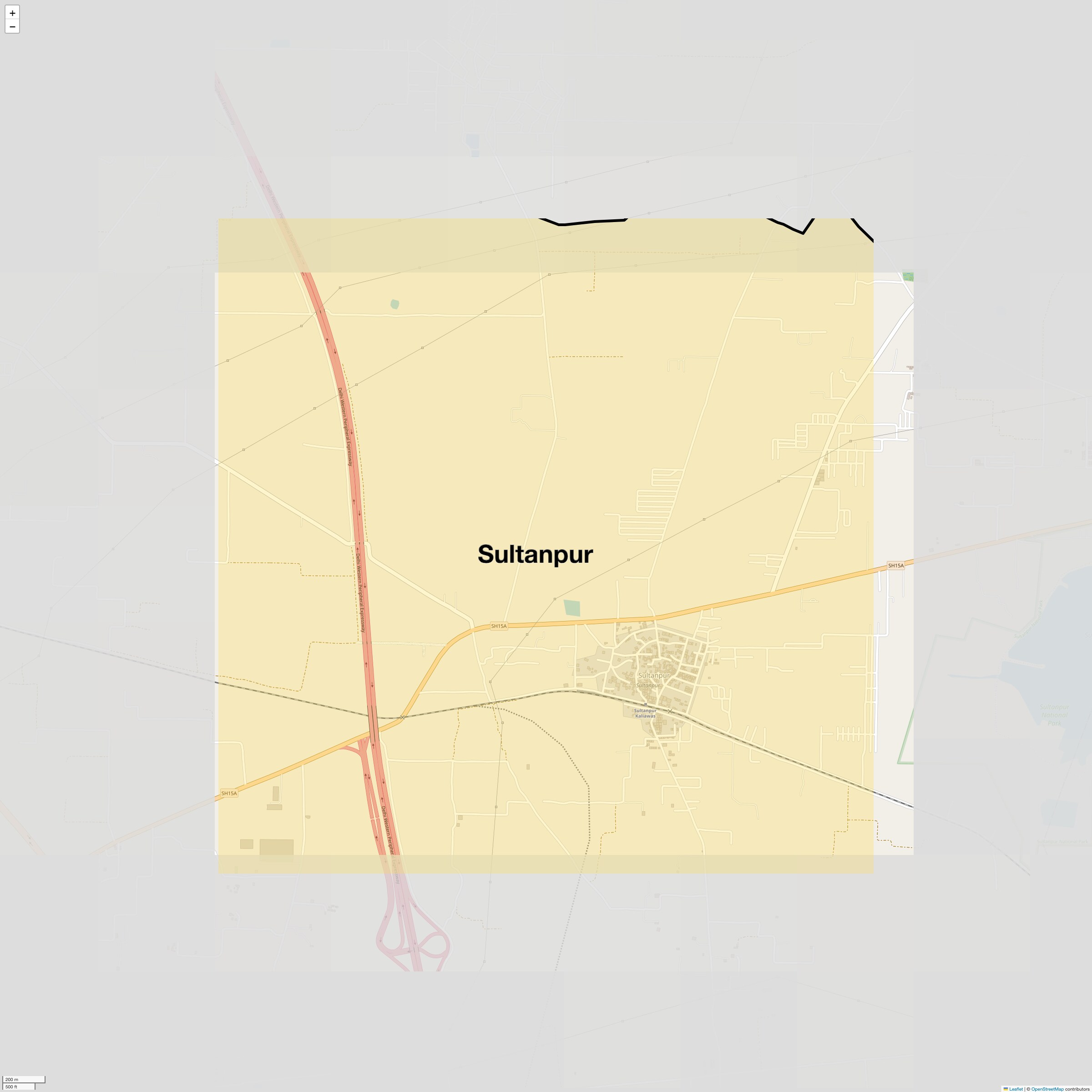 Location Map of Sultanpur, Gurgaon