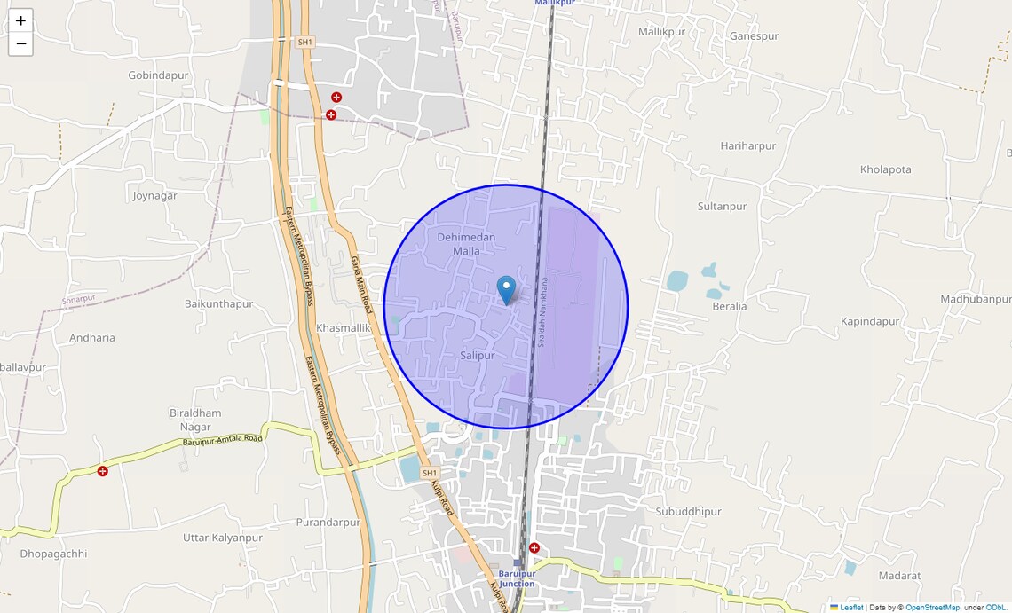 Location Map of Sultanpur, Kolkata
