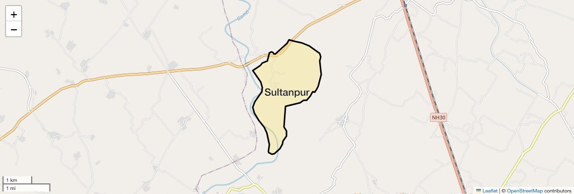 Location Map of Sultanpur, Lucknow
