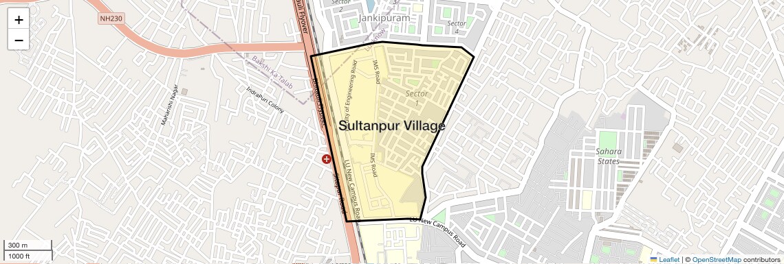 Location Map of Sultanpur Village, Lucknow