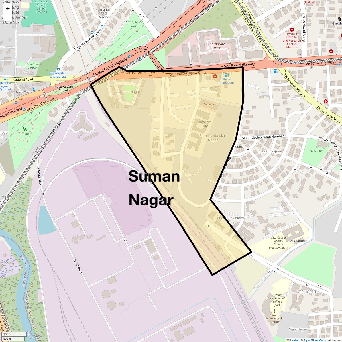 Location Map of Suman Nagar, Mumbai