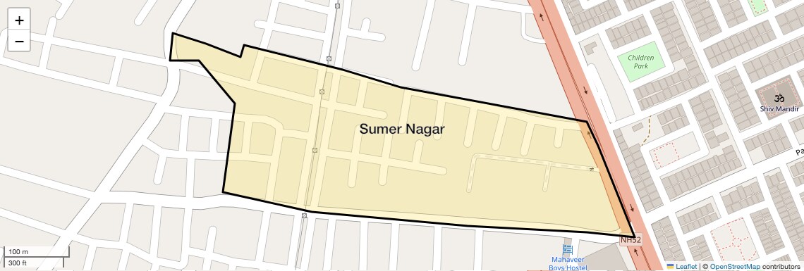 Location Map of Sumer Nagar, Jaipur