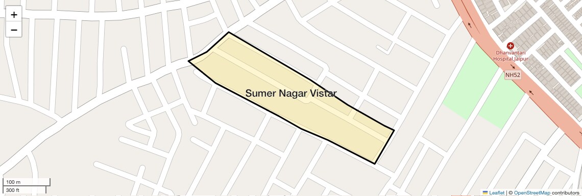Location Map of Sumer Nagar Vistar, Jaipur