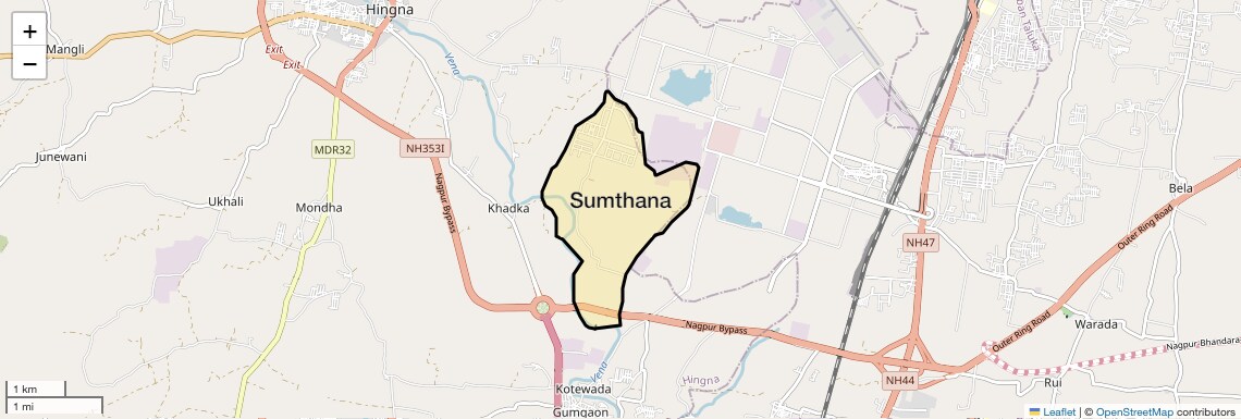 Location Map of Sumthana, Nagpur