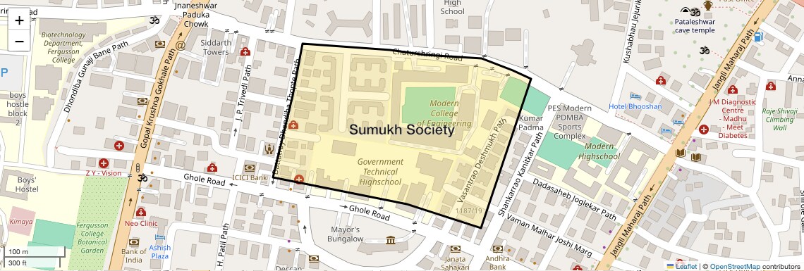 Location Map of Sumukh Society, Pune