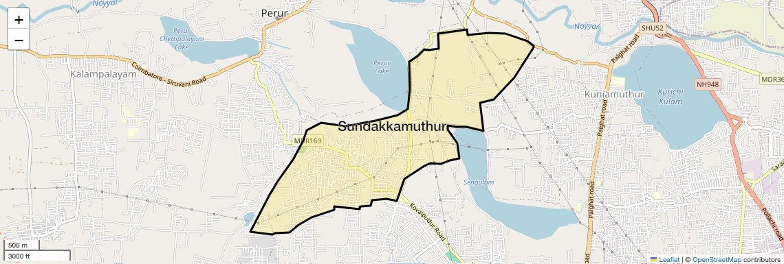 Location Map of Sundakkamuthur, Coimbatore