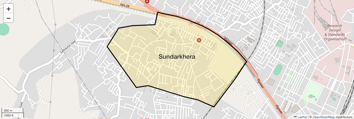 Location Map of Sundarkhera, Lucknow