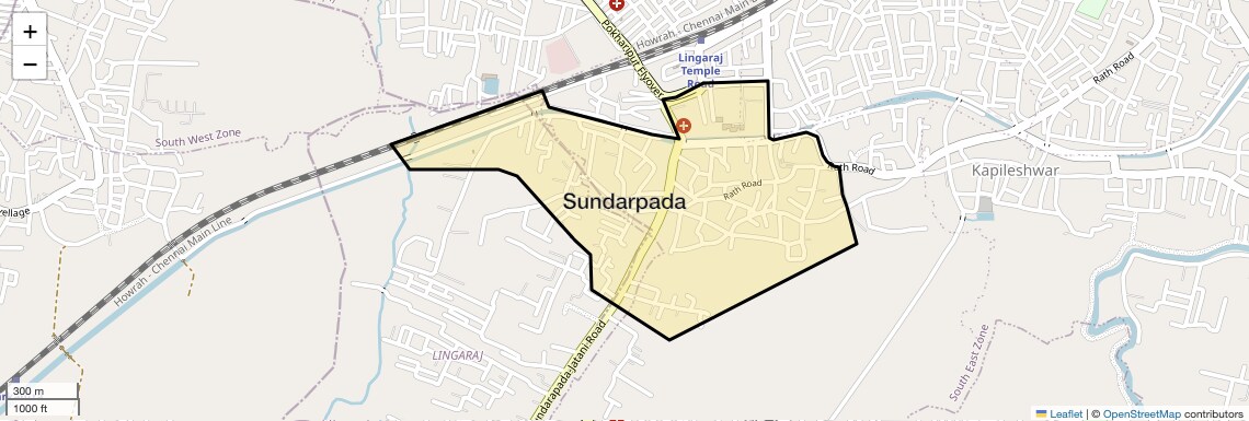 Location Map of Sundarpada, Bhubaneswar