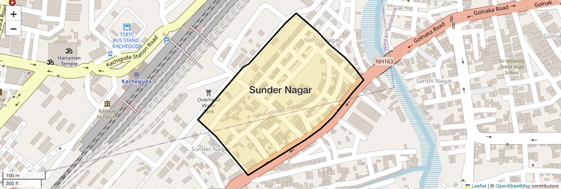 Location Map of Sunder Nagar, Hyderabad