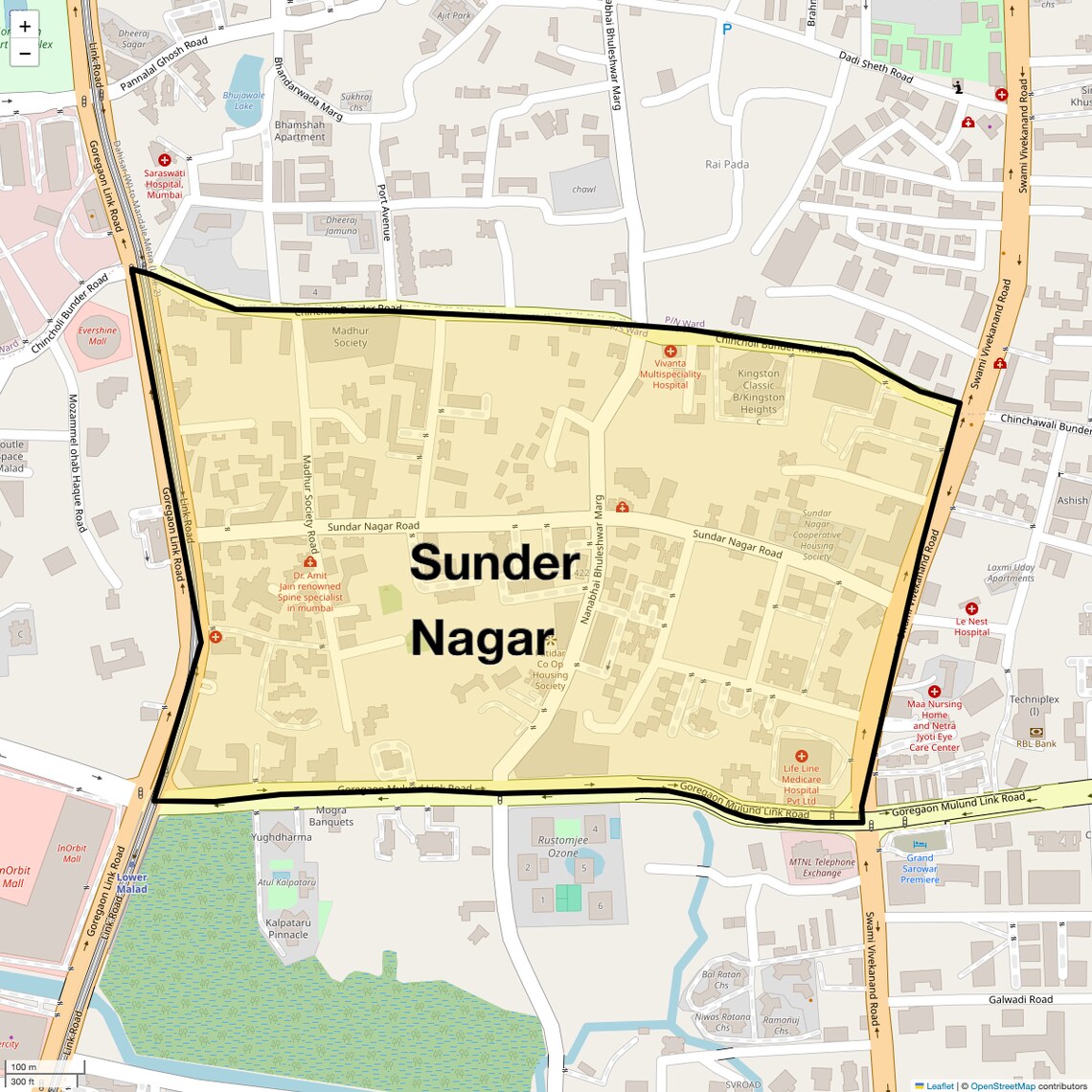 Location Map of Sunder Nagar, Mumbai