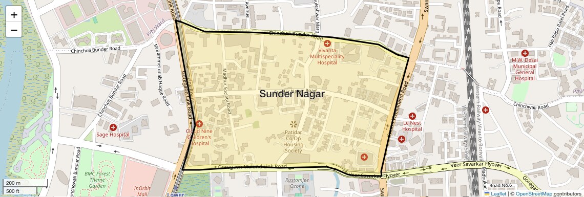 Location Map of Sunder Nagar, Mumbai