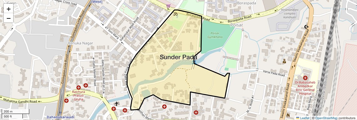 Location Map of Sunder Pada, Mumbai