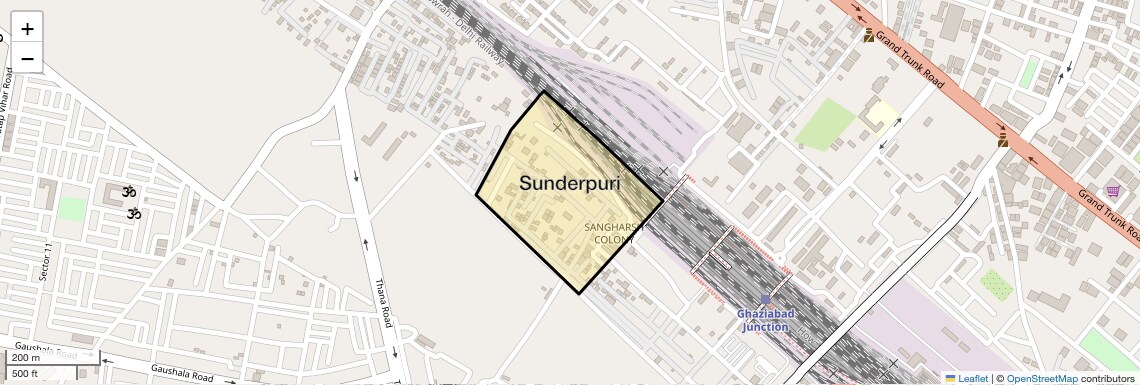 Location Map of Sunderpuri, Ghaziabad
