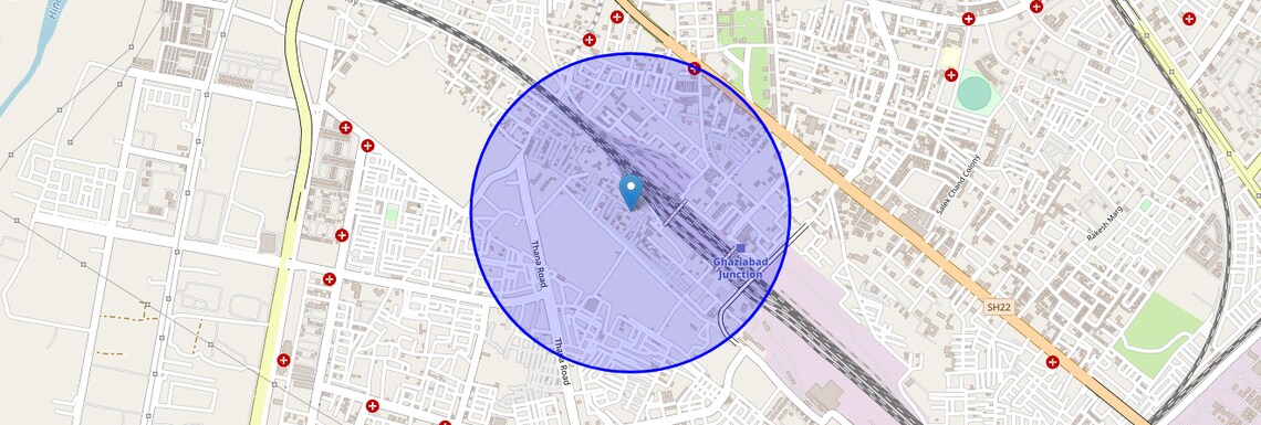 Location Map of Sunderpuri, Ghaziabad