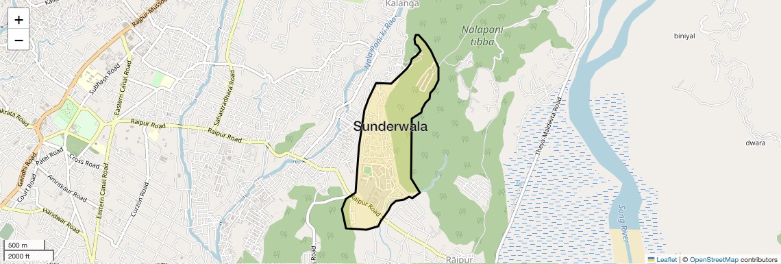 Location Map of Sunderwala, Dehradun