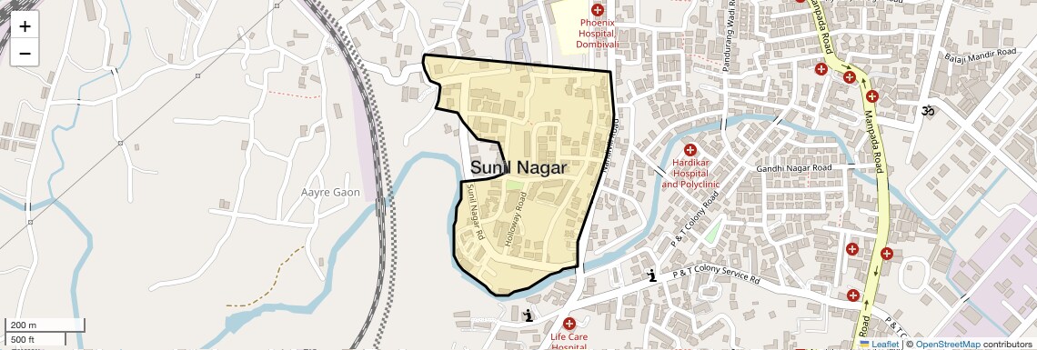 Location Map of Sunil Nagar, Thane