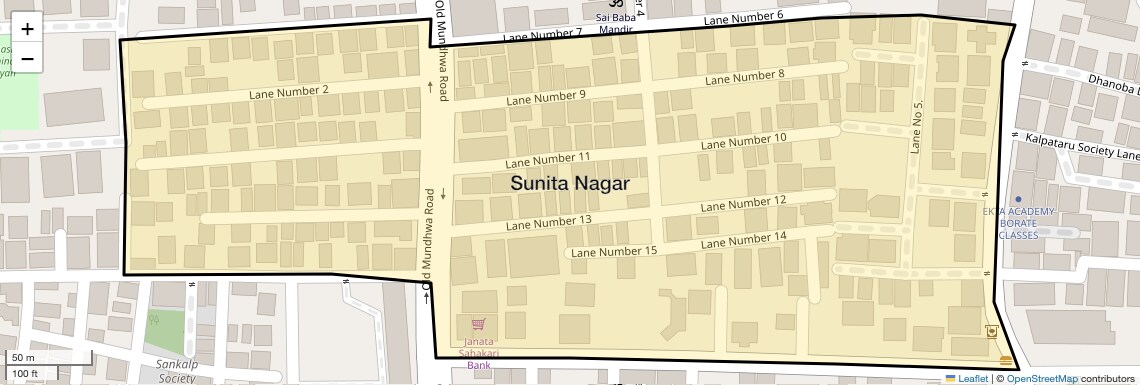 Location Map of Sunita Nagar, Pune