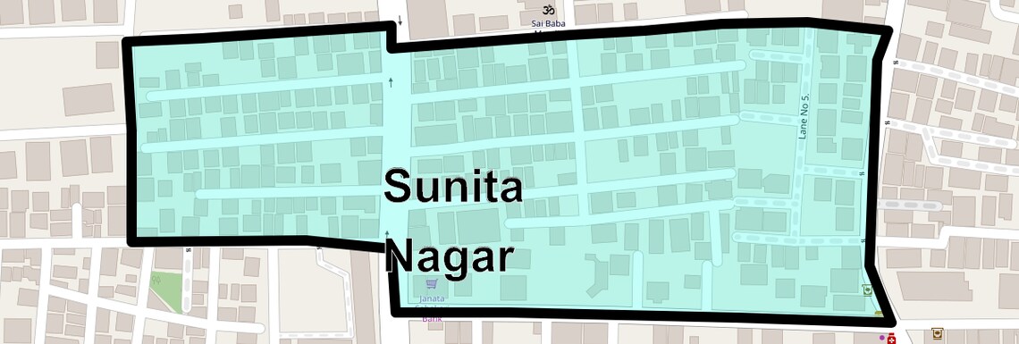 Location Map of Sunita Nagar, Pune