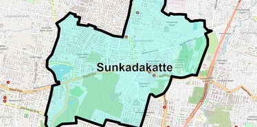 Location Map of Sunkadakatte, Bangalore