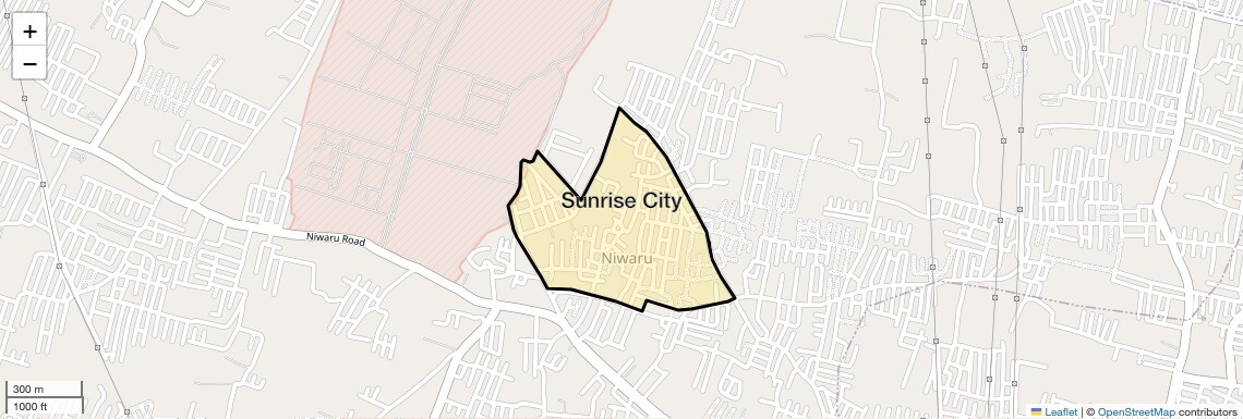 Location Map of Sunrise City, Jaipur