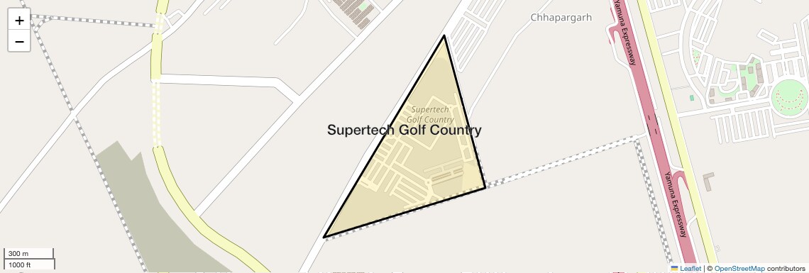 Location Map of Supertech Golf Country, Greater Noida
