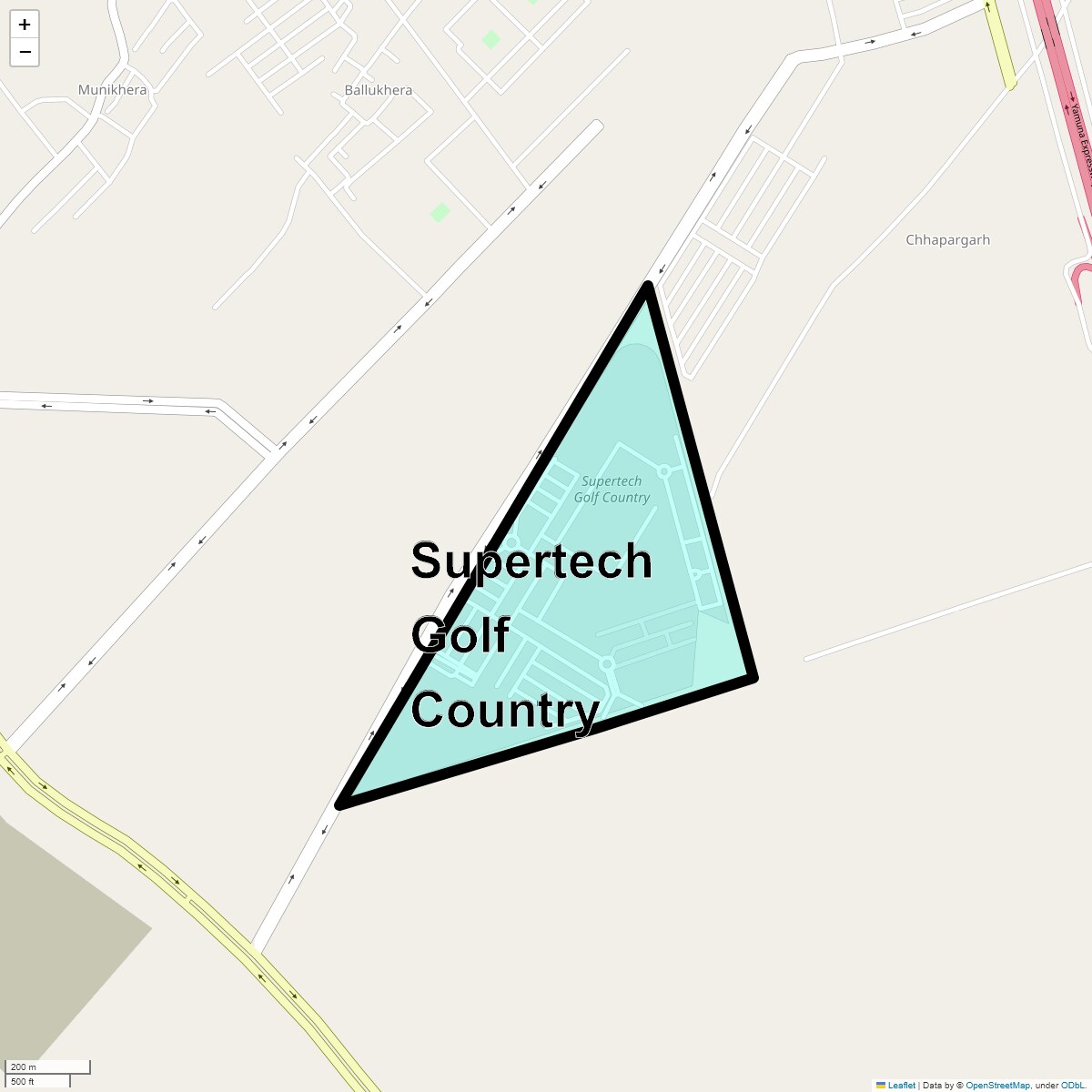 Location Map of Supertech Golf Country, Greater Noida