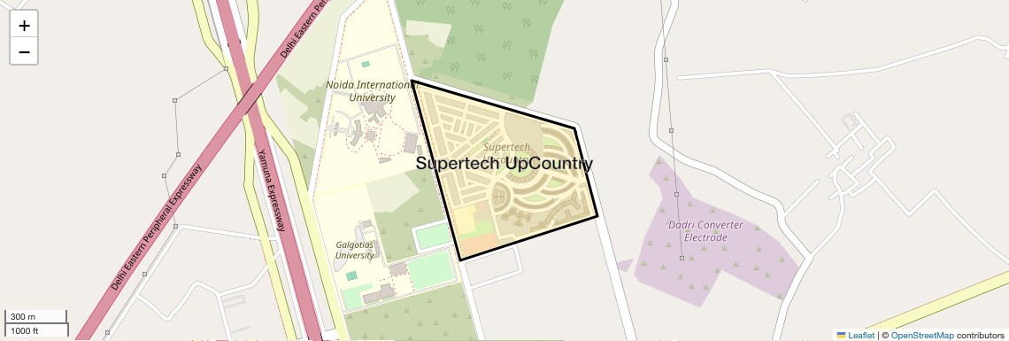 Location Map of Supertech UpCountry, Greater Noida