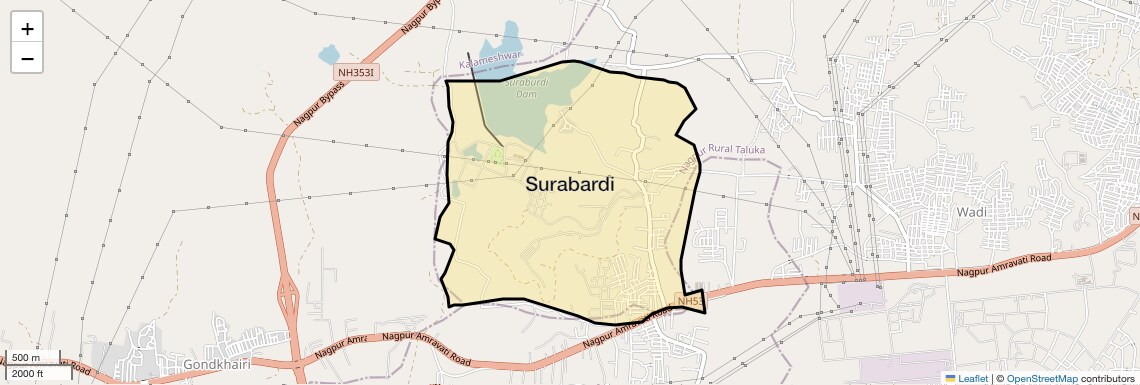 Location Map of Surabardi, Nagpur
