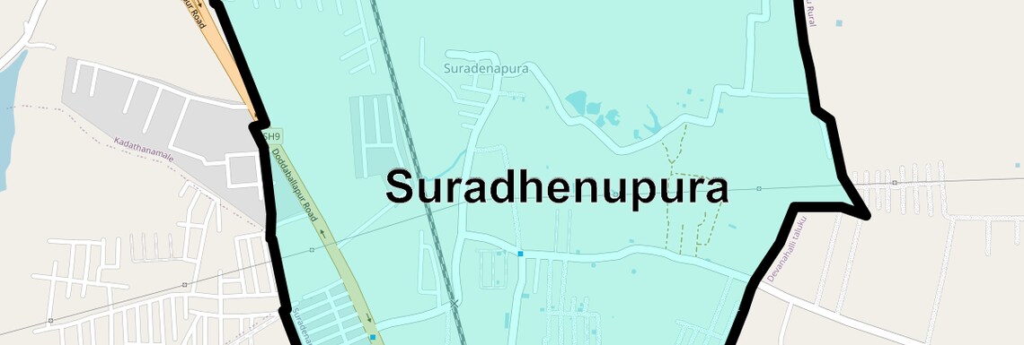Location Map of Suradhenupura, Bangalore