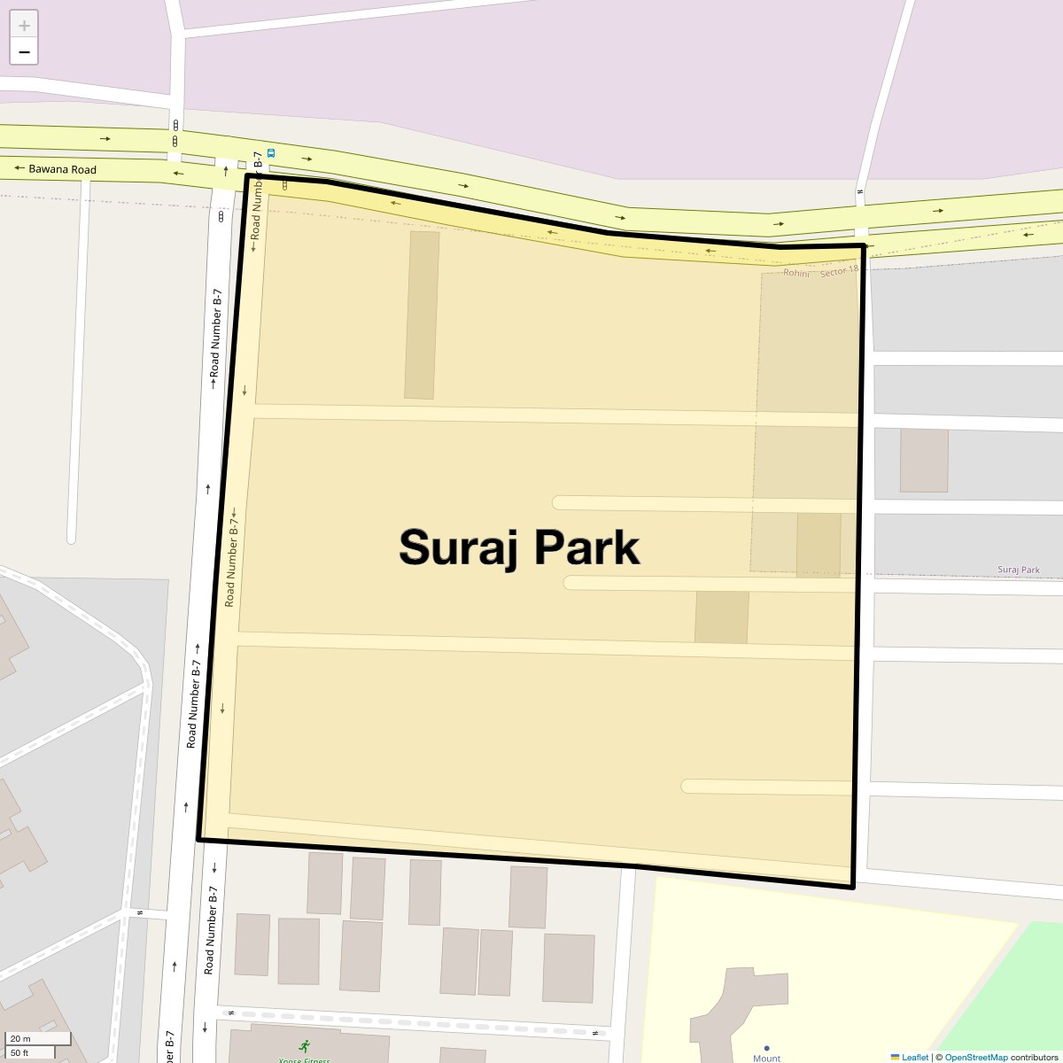 Location Map of Suraj Park, Delhi