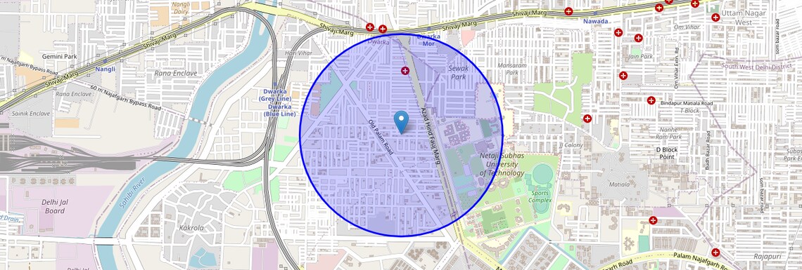 Location Map of Suraj Vihar, Delhi