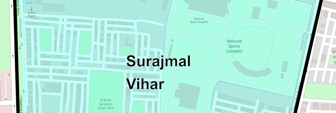 Location Map of Surajmal Vihar, Delhi