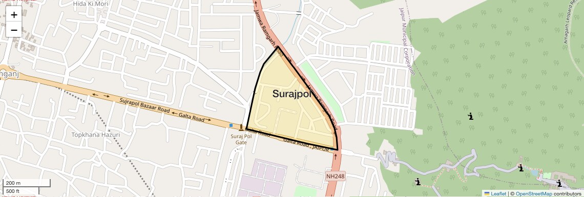Location Map of Surajpol, Jaipur