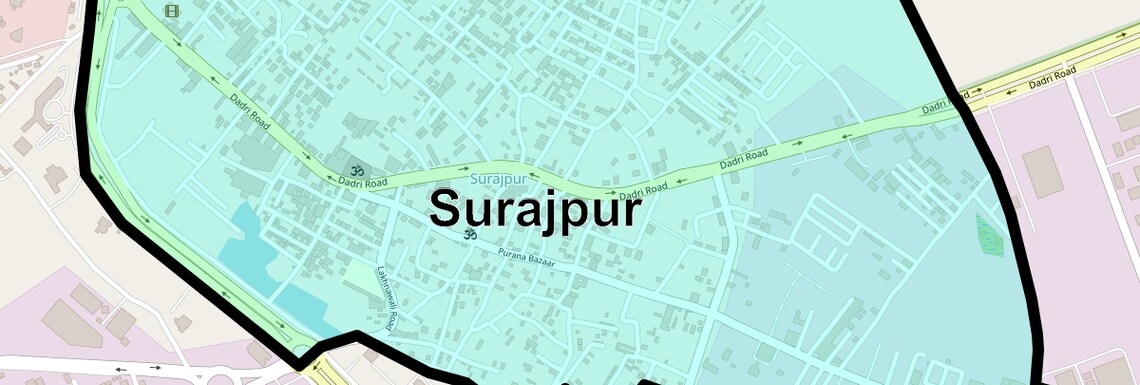 Location Map of Surajpur, Greater Noida