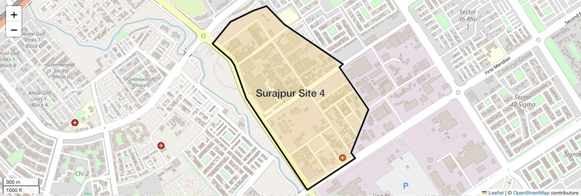 Location Map of Surajpur Site 4, Greater Noida