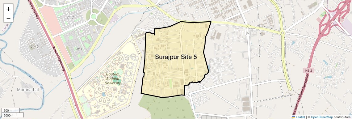 Location Map of Surajpur Site 5, Greater Noida