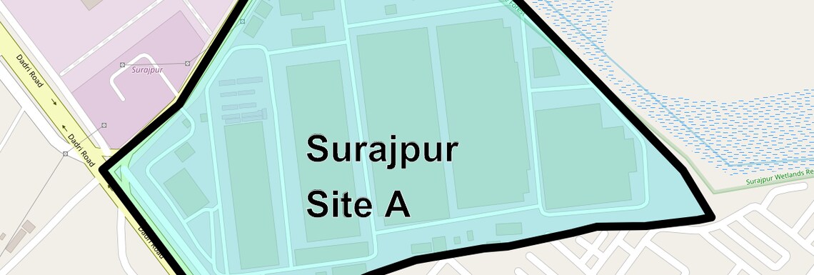 Location Map of Surajpur Site A, Greater Noida