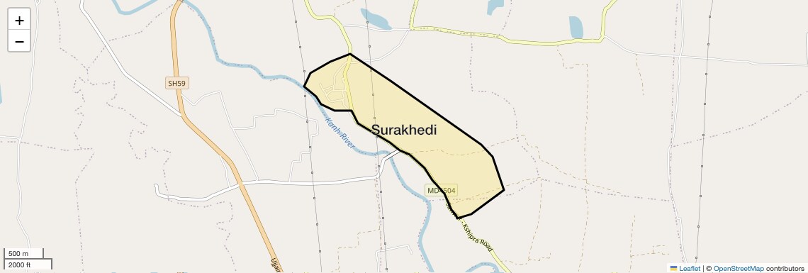 Location Map of Surakhedi, Indore
