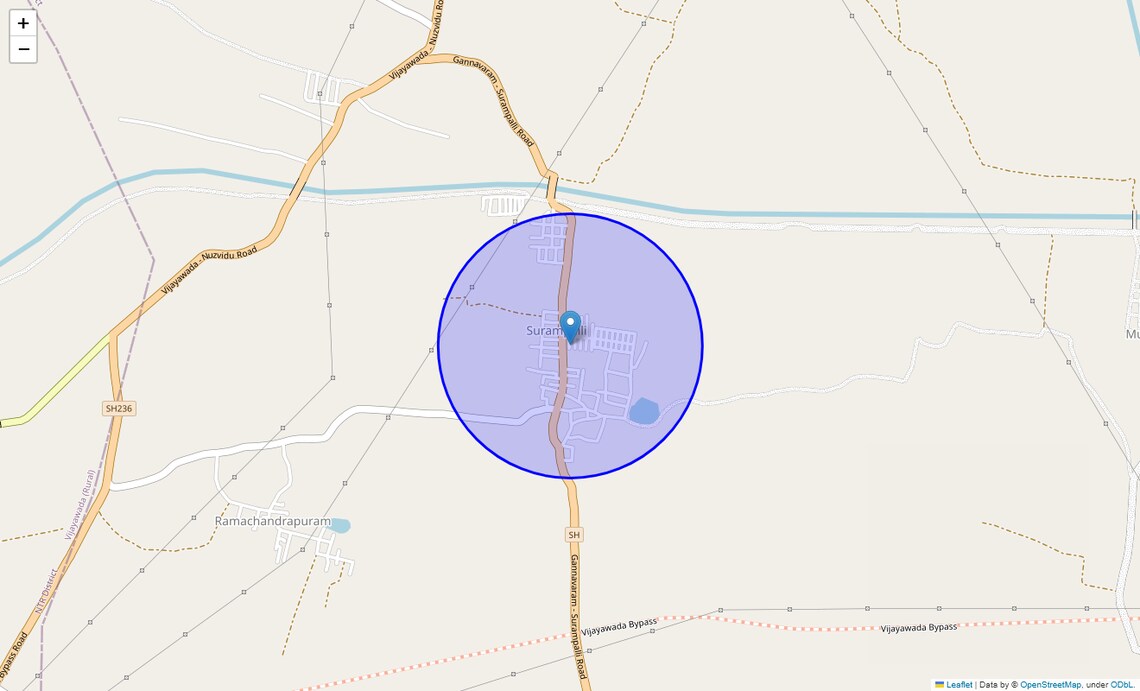 Location Map of Surampalli, Vijayawada